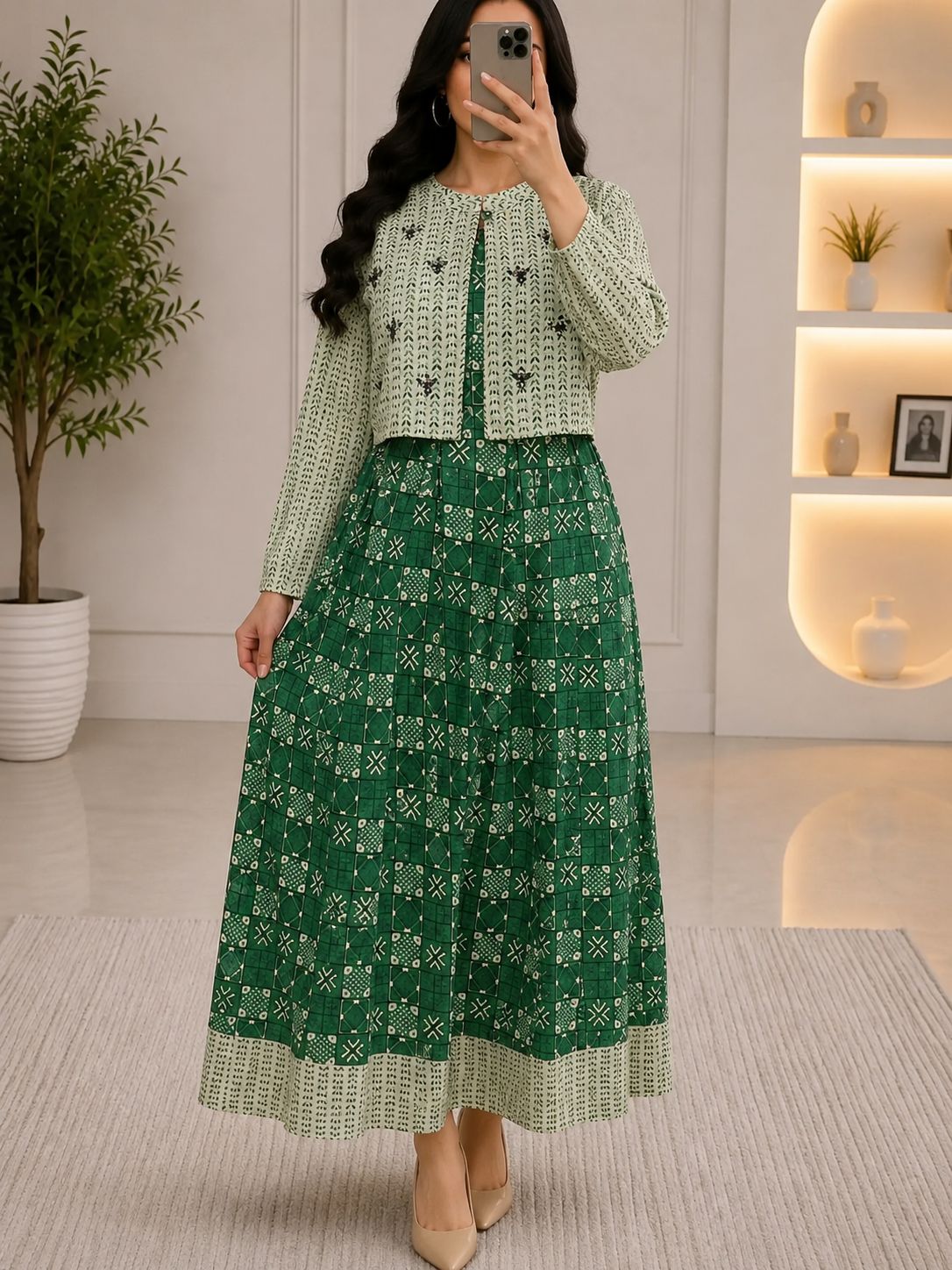 لباس ساحلی نخی دو تکه هندی بلند